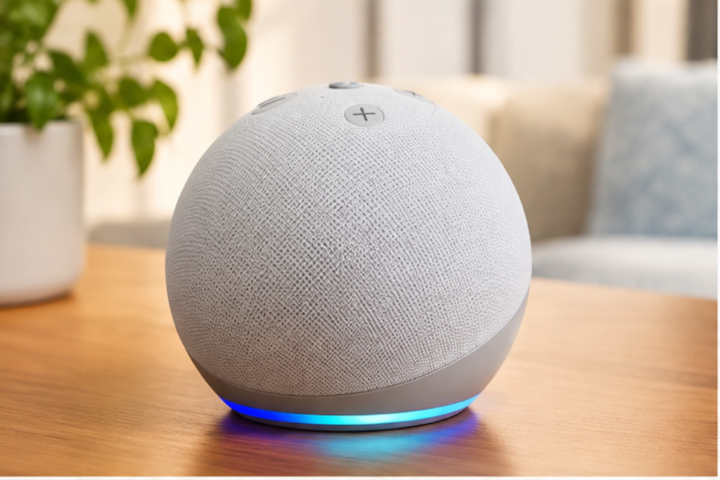Echo Dot Max smart speaker in a modern home