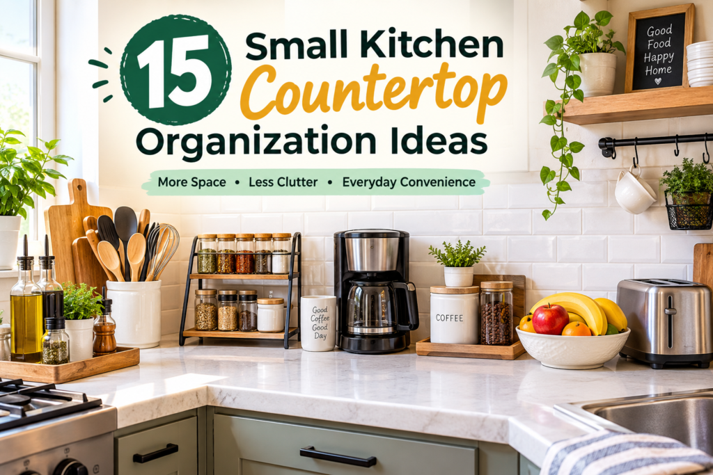 small kitchen countertop organization ideas for more space and less clutter